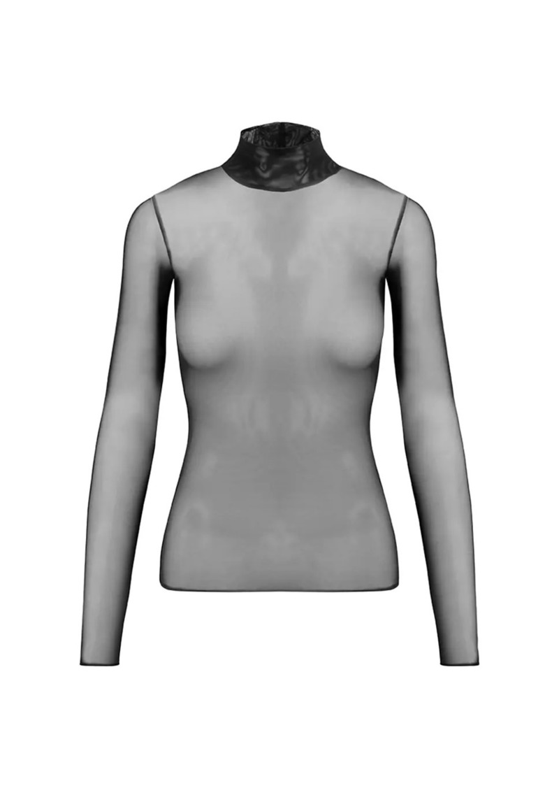 Commando Chic Mesh Fitted Turtleneck