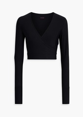 Commando - Butter cropped wrap-effect stretch-Micro Modal top - Black - S