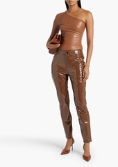 Commando - One-sleeve faux leather bodysuit - Brown - XS