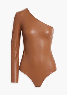 Commando - One-sleeve faux leather bodysuit - Brown - XS