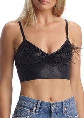 Commando Faux Leather Feather Bralette in Black at Nordstrom