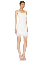 Commando Faux Leather Spaghetti A-line Dress with Feathers