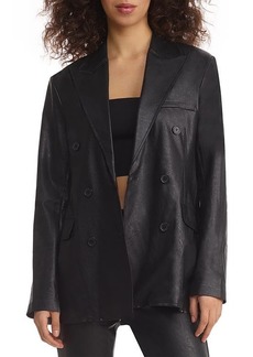 Commando Oversize Double Breasted Faux Leather Blazer