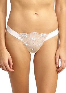 Commando Crown Embroidered Thong Panty In Ivory