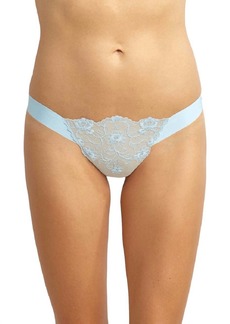 Commando Crown Embroidered Thong Panty In Something Blue