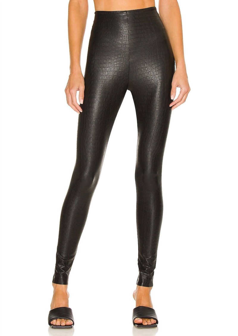 Commando Faux Leather Animal Legging In Black Croc