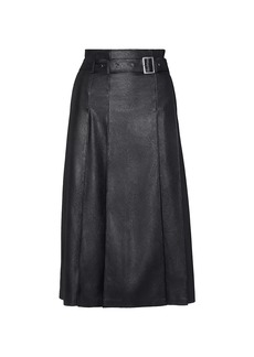 Commando Faux Leather Belted Midi-Skirt