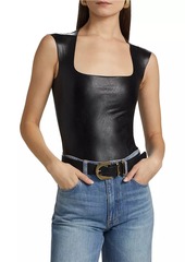 Commando Faux Leather Cap-Sleeve Bodysuit