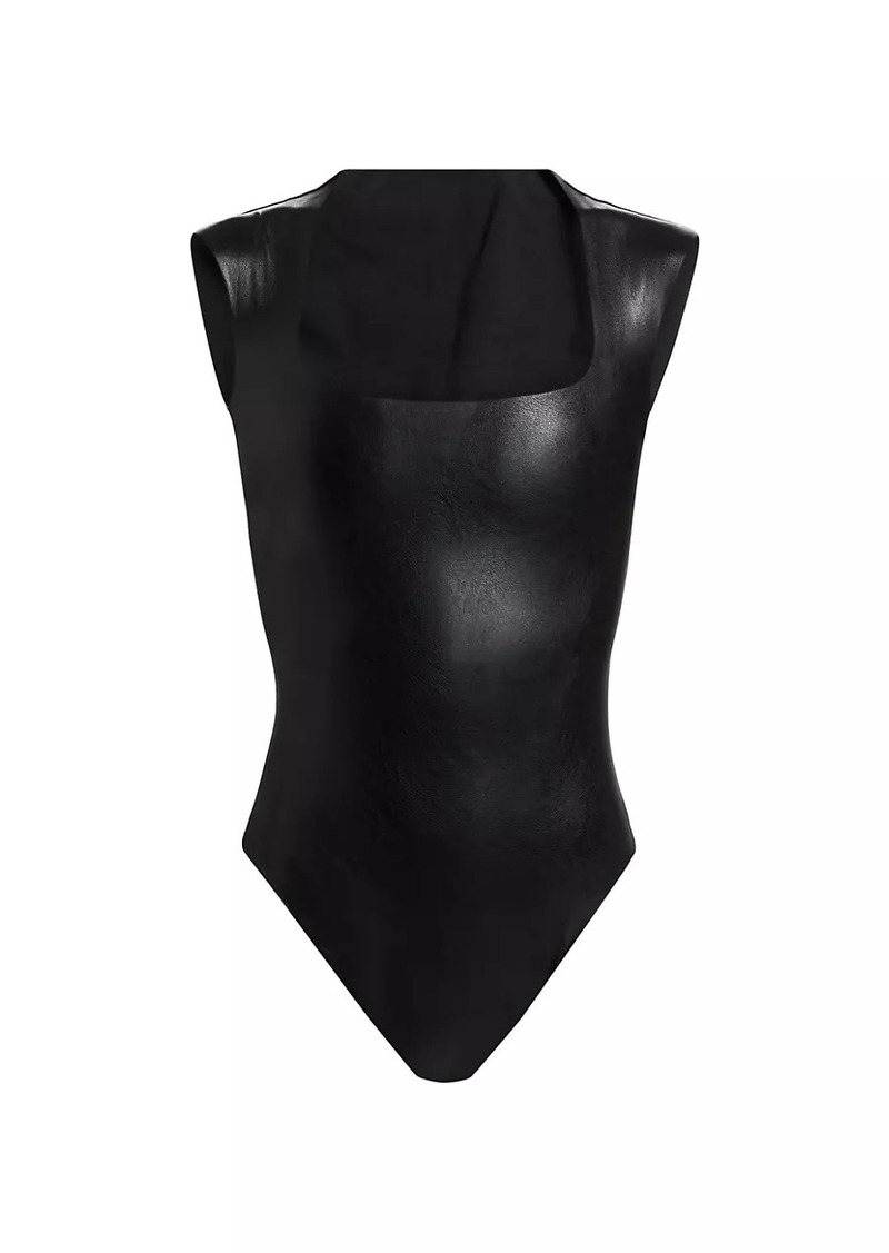 Commando Faux Leather Cap-Sleeve Bodysuit