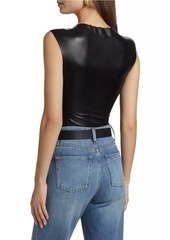 Commando Faux Leather Cap-Sleeve Bodysuit