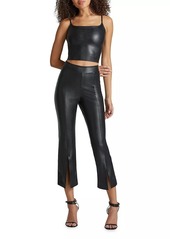 Commando Faux Leather Flared Split Crop Pants