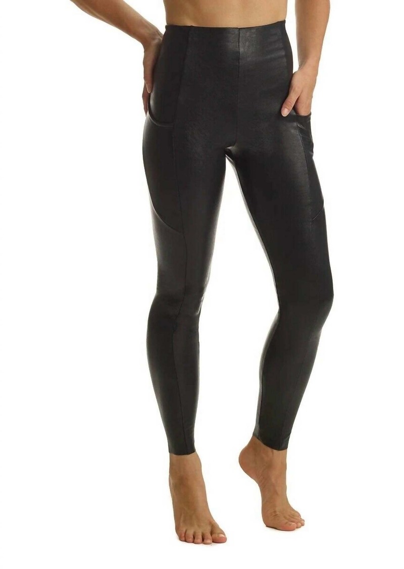 Commando Faux Leather Pocket Legging In Black