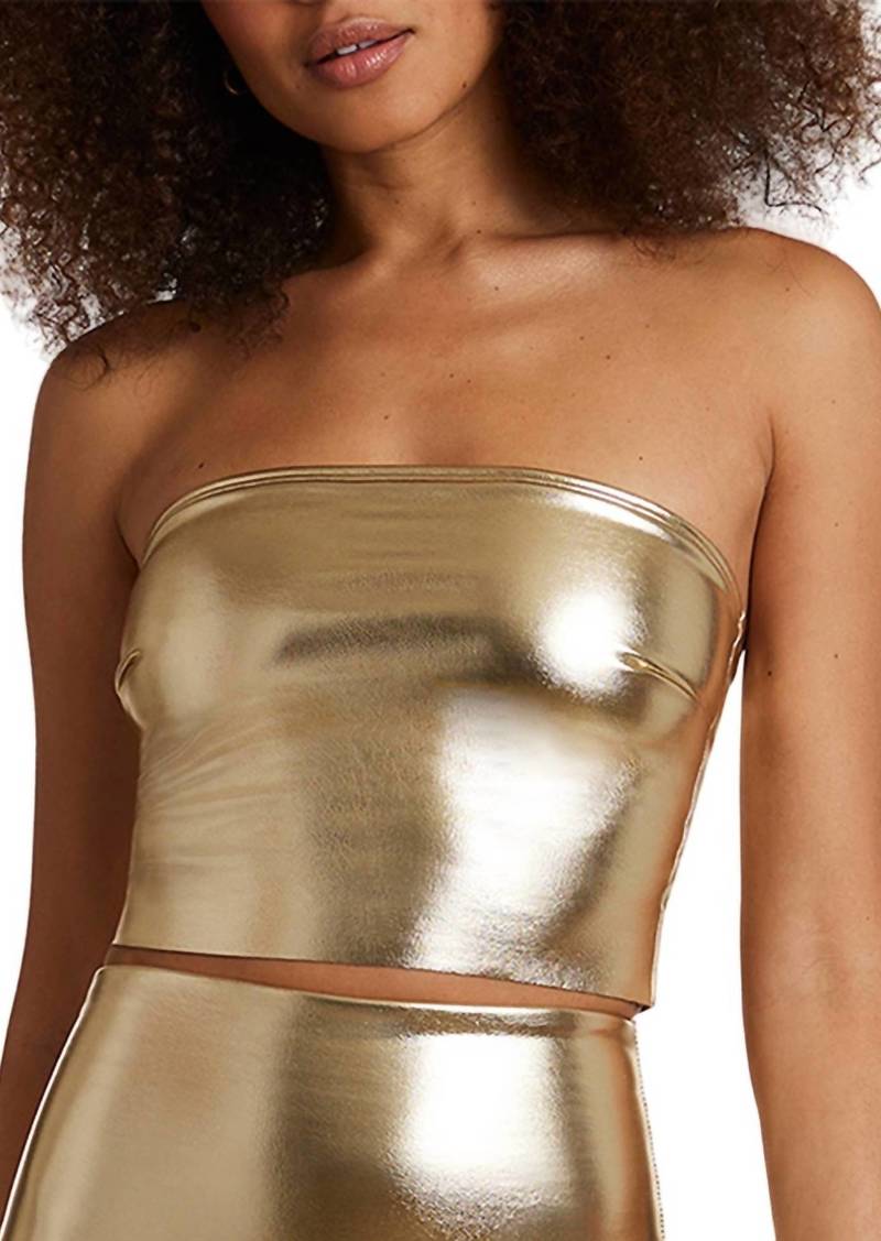 Commando Faux Leather Tube Top In Gold Leaf