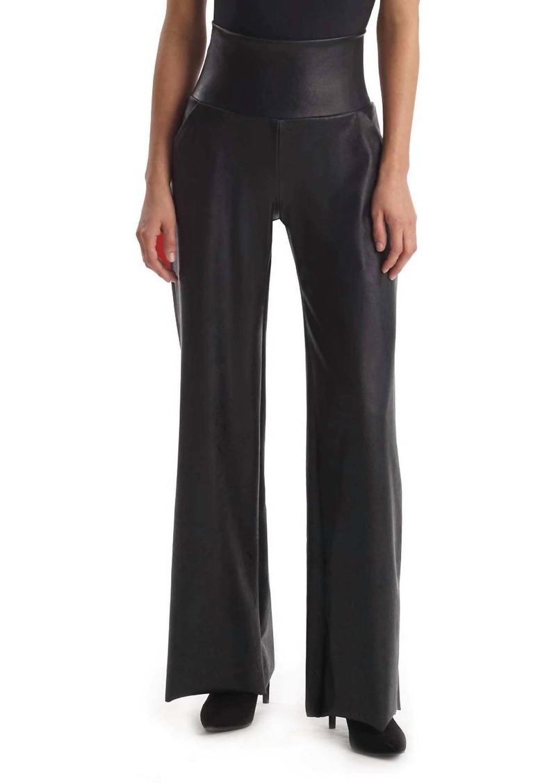 Commando Faux Leather Wide Leg Pant In Black