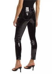 Commando Mid-Rise Faux Patent Leather Skinny Ankle Pants