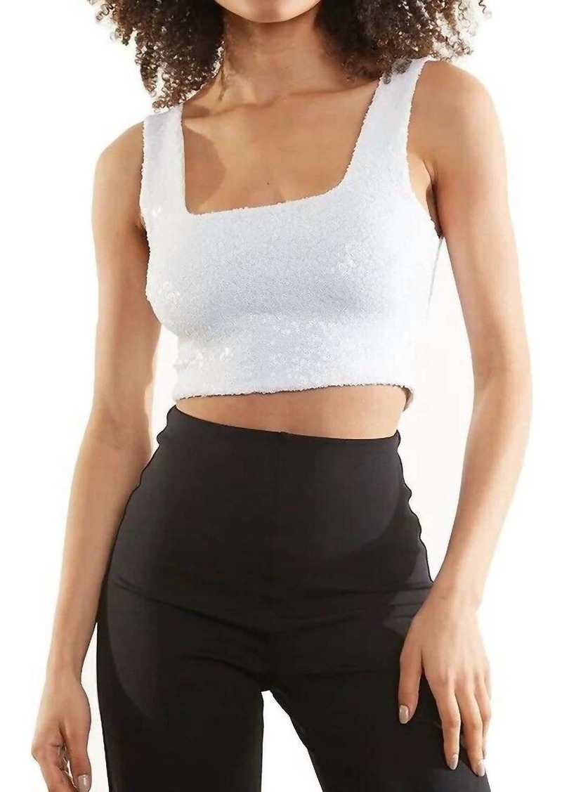 Commando Sequin Crop Top In White