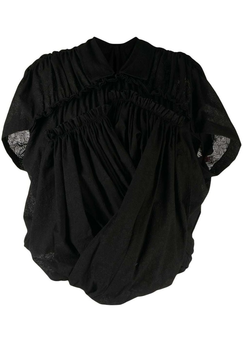 Comme des Garçons asymmetric draped cotton blouse