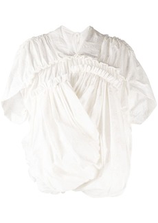 Comme des Garçons asymmetric draped cotton blouse
