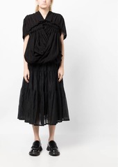 Comme des Garçons asymmetric draped cotton blouse