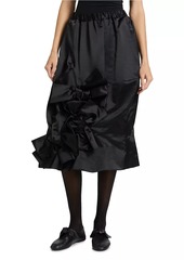 Comme des Garçons Bow-Accented Satin Asymmetrical Midi-Skirt