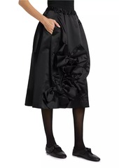 Comme des Garçons Bow-Accented Satin Asymmetrical Midi-Skirt