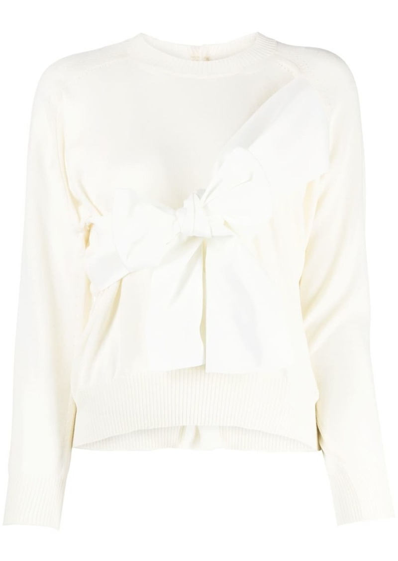 Comme des Garçons Bow-appliqué knitted top