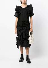 Comme des Garçons bow-detail gathered ruched asymmetric skirt