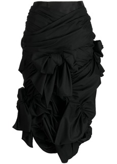 Comme des Garçons bow-detail gathered ruched asymmetric skirt