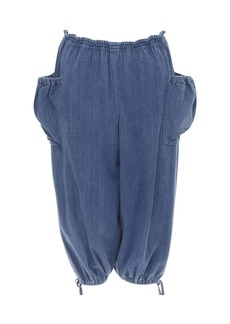 Comme des Garçons COMME DES GARCONS 1980's Vintage blue washed denim cargo bubble jeans