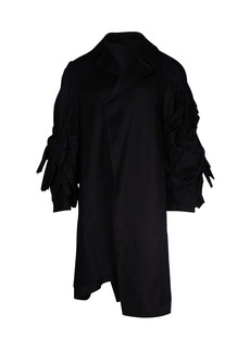 Comme des Garçons Comme Des Garcons Asymmetrical Bow Sleeve Coat In Black Cotton