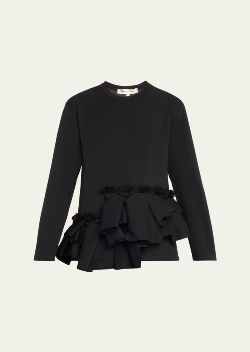 Comme des Garçons Comme des Garcons Long Sleeve Ruffle Trim Top