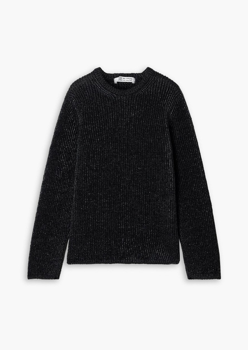 COMME DES GARÇONS - Coated knitted sweater - Black - XS