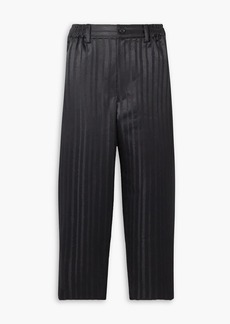 COMME DES GARÇONS - Cropped striped satin tapered pants - Black - S