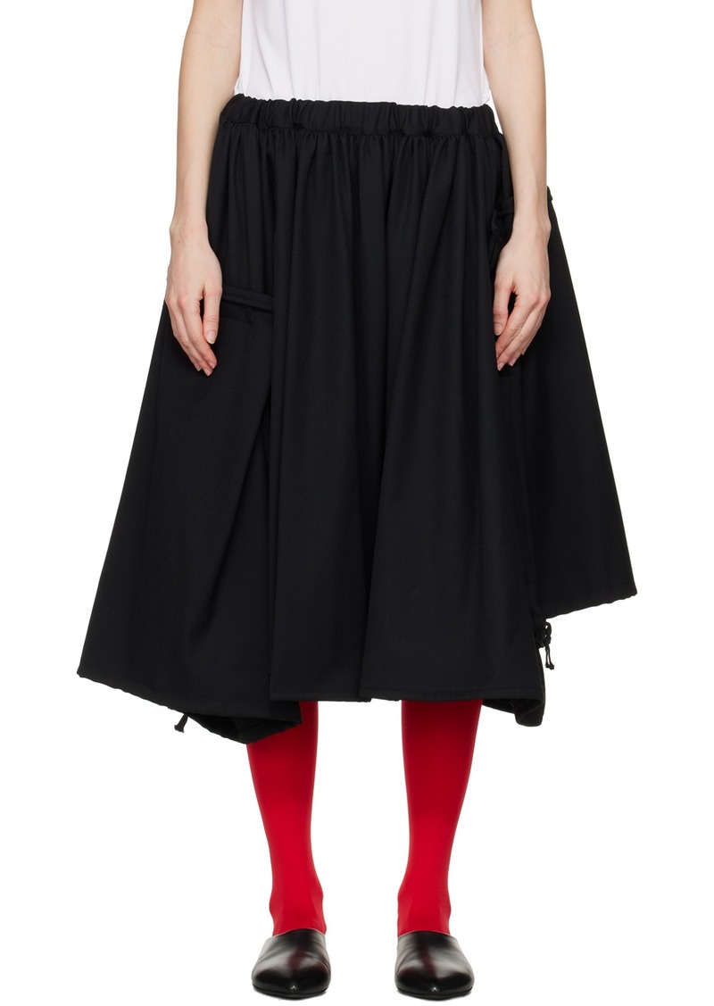 Comme des Garçons Black Drawstring Pouch Midi Skirt