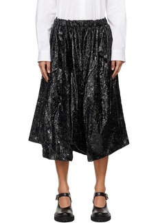 Comme des Garçons Black Enamel Embossed Pattern Midi Skirt