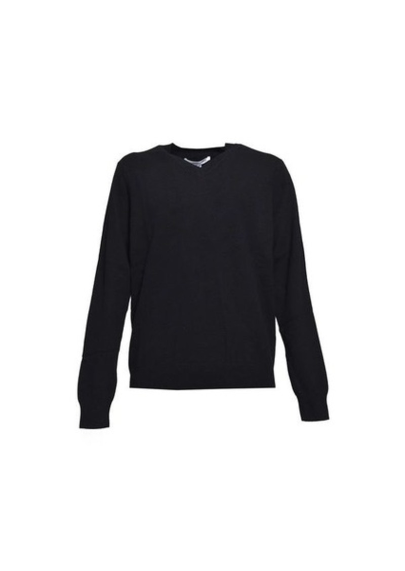 COMME DES GARÇONS Black pure wool V-neck pullover Comme des Garcons Shirt