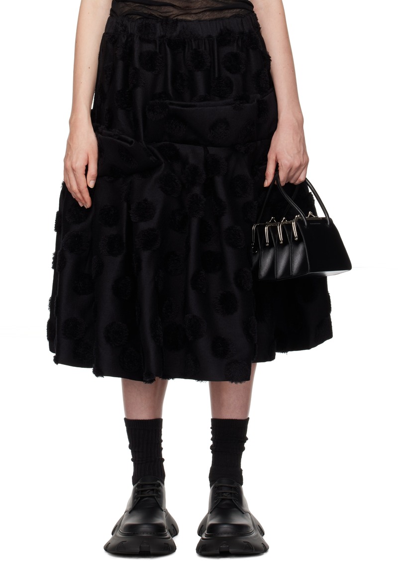 Comme des Garçons Black Wool Jacquard Midi Skirt