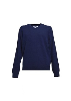 COMME DES GARÇONS Blue navy pure wool V-neck pullover Comme des Garcons Shirt