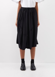 Comme Des Garçons Comme Des Garçons - Frayed Twill Midi Skirt - Womens - Black