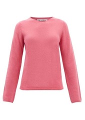 Comme Des Garçons Comme Des Garçons - Roll-edge Round-neck Worsted-wool Sweater - Womens - Pink