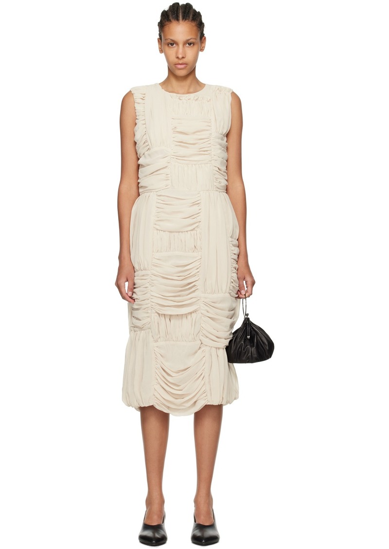 Comme des Garçons Comme des Garçons Beige Ruched Midi Dress