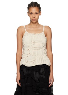 Comme des Garçons Comme des Garçons Beige Ruched Tank Top