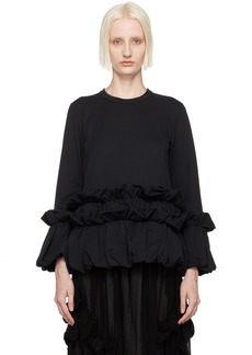 Comme des Garçons Comme des Garçons Black Gathered Long Sleeve T-Shirt