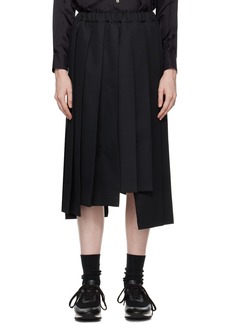 Comme des Garçons Comme des Garçons Black Pleated Midi Skirt