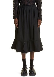 Comme des Garçons Comme des Garçons Garment Washed Wool Twill Skirt in Black at Nordstrom