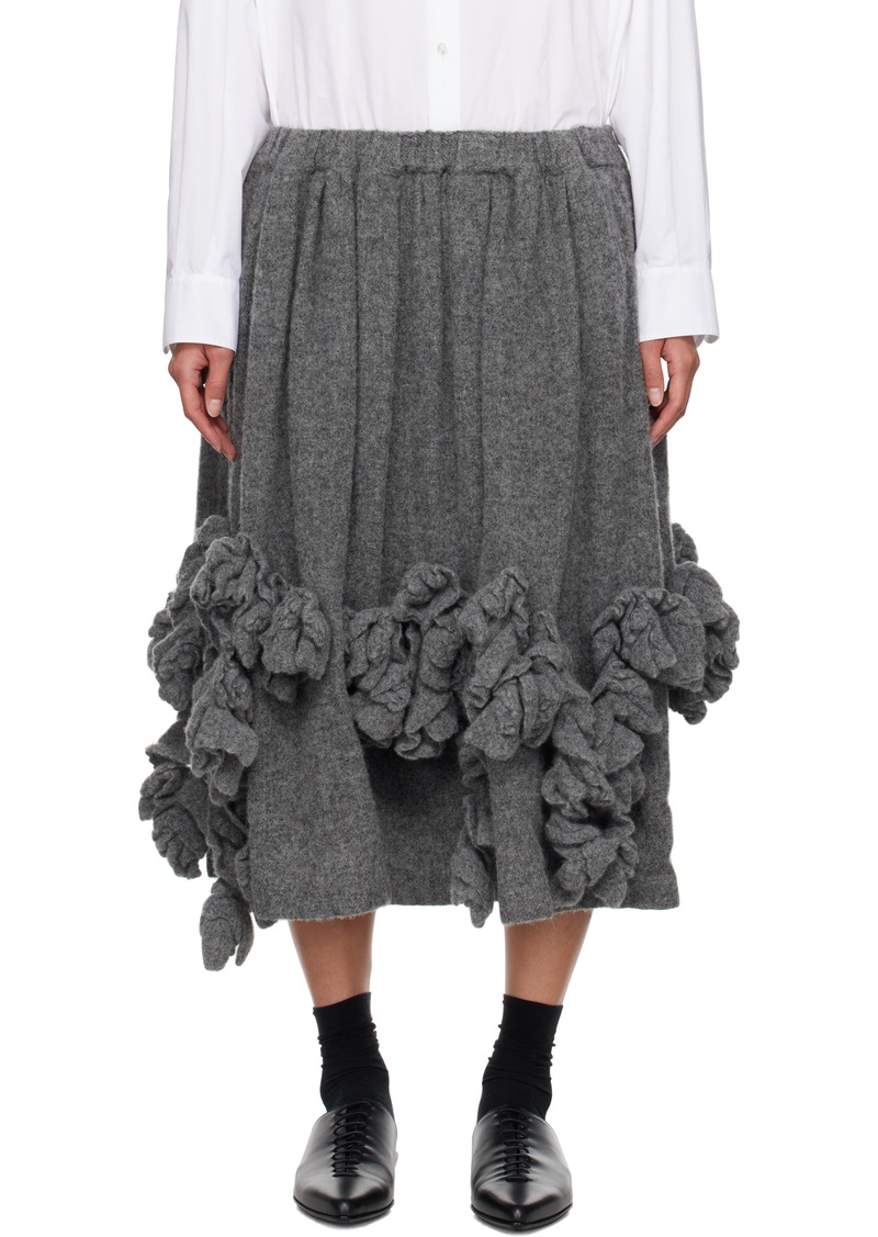 Comme des Garçons Comme des Garçons Gray Tweed Midi Skirt