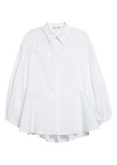 Comme des Garçons Comme des Garçons Peplum Cotton Broadcloth Button-Up Shirt