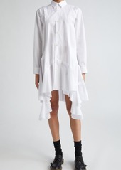 Comme des Garçons Comme des Garçons Peplum Extralong Cotton Broadcloth Button-Up Shirt