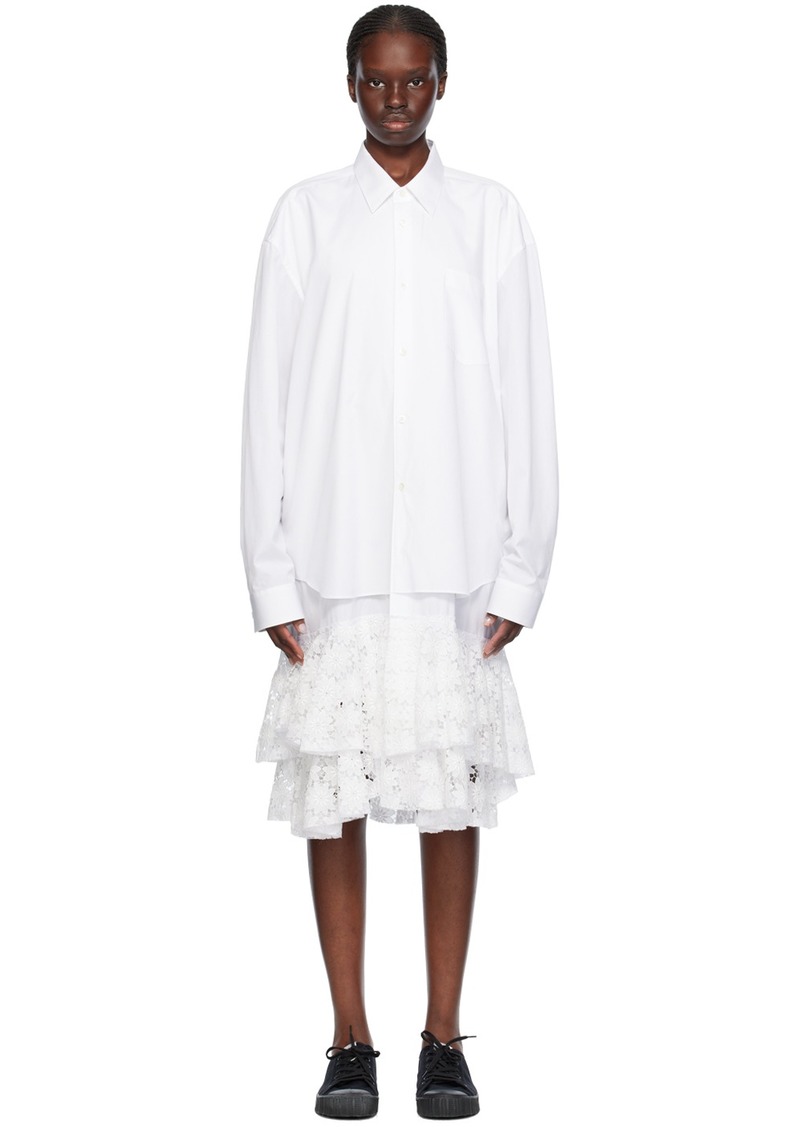 Comme des Garçons Comme des Garçons White Lace Midi Dress