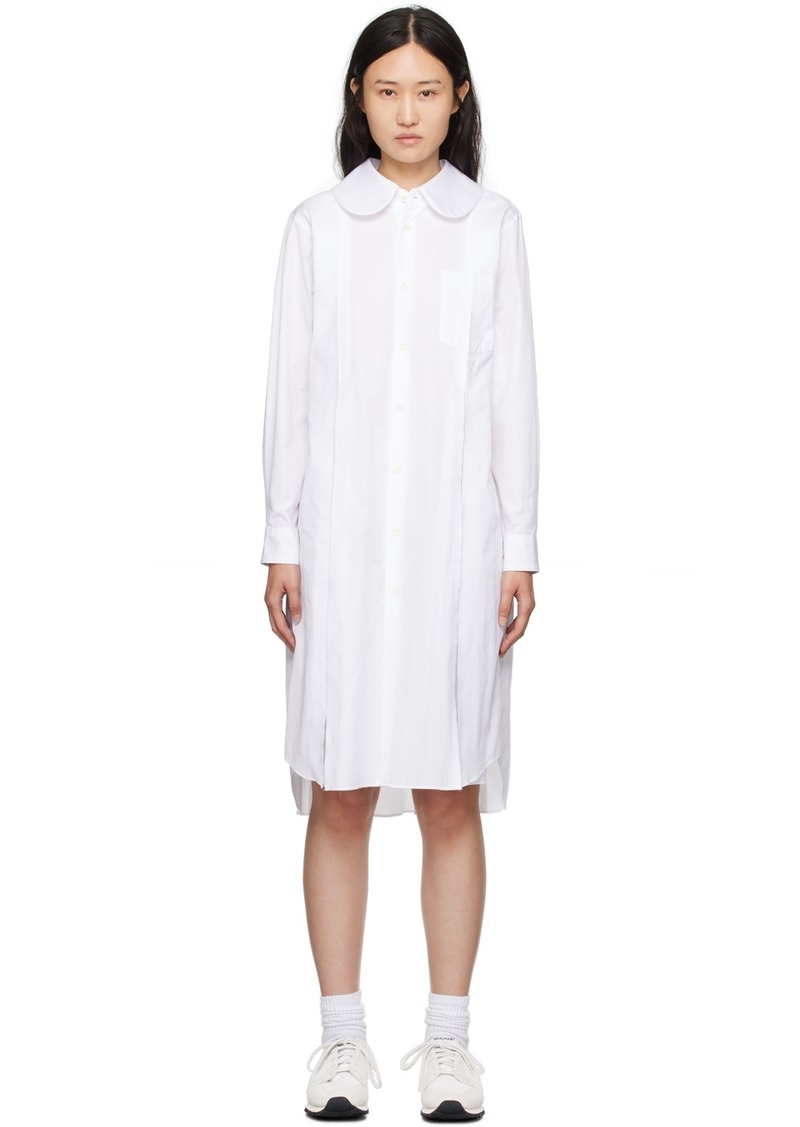 Comme des Garçons Comme des Garçons White Raw Edge Midi Dress